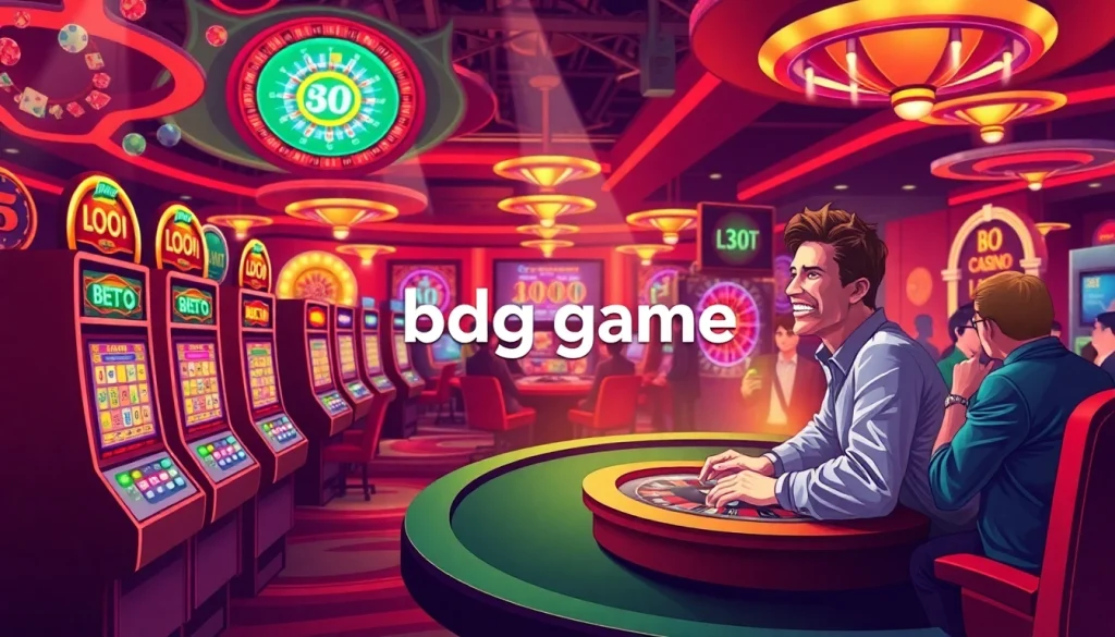Experience the thrill of casino gaming with the 'bdg game login' displayed on a vibrant digital interface.