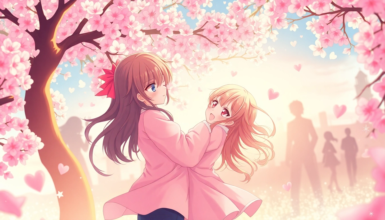 Two anime characters engaging in a flirtatious moment, portraying anime sex appeal through playful interaction.